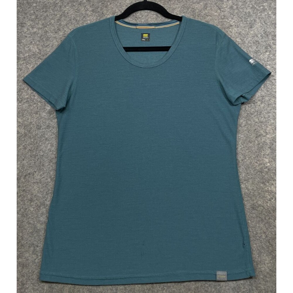 Meriwool Shirt Womens L Blue 190g 100% Merino Wool Base Layer Top Outdoor Read